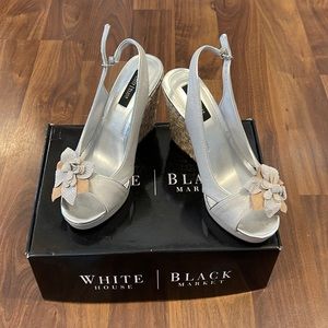 Samira Silver Wedge with Flower